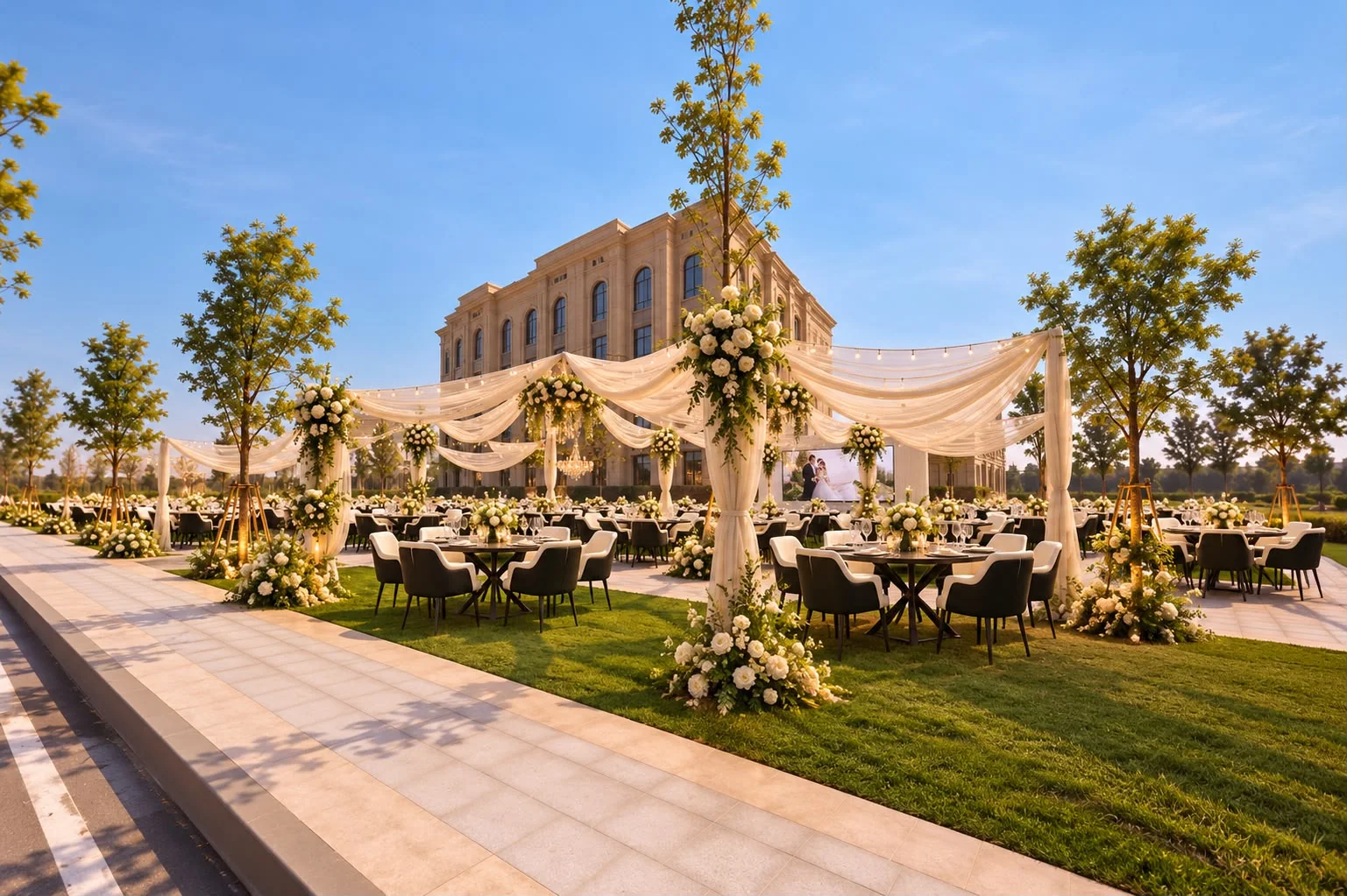 Outdoor wedding venue at HADITH Hotel